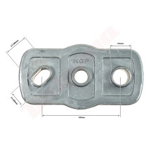 PIASTA NOŻA NAC NGP 22x45x60xRxF