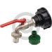 Adapter IBC, wersja krótka S60x6 z mosiężnym zaworem kulowym 3/4”, uszczelką i zatrzaskowym przyłączem kurka z tworzywa