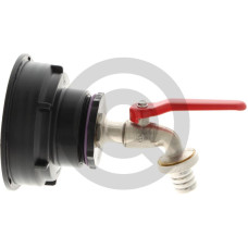 Adapter IBC, wersja krótka S100x8 z mosiężnym zaworem kulowym 3/4” i króćcem węża Ø 19 mm