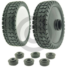 Koło z tworzywa z osłoną i 6 tulejami redukcyjnymi, Ø wew. tulei 8,2, 10,2 i 12,2 mm