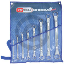 CHROME+ Zestaw podwójnych kluczy oczkowy 8-el., w pokrowcu